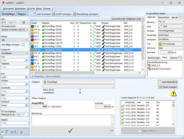 Screenshot von natINFO | Plan, Software für Grünflächenmanagement